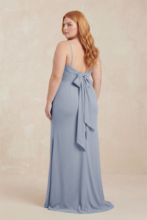Twilight Cowl Neck Sheath Chiffon Bridesmaid Dress with Corset (2) [sizeplus] | KISSBRIDAL
