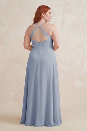 Twilight Ruched Sheath Chiffon Bridesmaid Dress (2) [sizeplus] | KISSBRIDAL