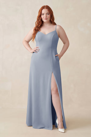 Twilight Ruched Sheath Chiffon Bridesmaid Dress [sizeplus] | KISSBRIDAL
