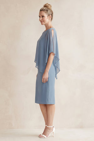 Twilight Sheath Chiffon Round Neck Midi Mother of the Bride Dress (3) | KISSBRIDAL