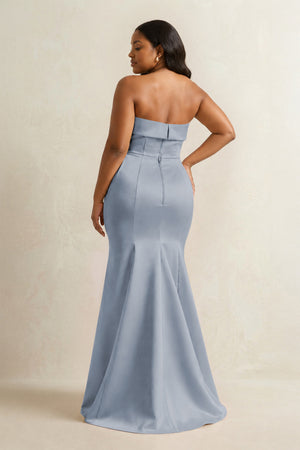Twilight Strapless Satin Mermaid Bridesmaid Dress (2) [sizeplus] | KISSBRIDAL