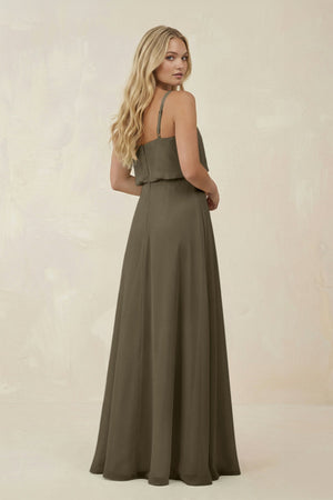 V - Neck Blouson A - Line Chiffon Bridesmaid Dress in Willow Green - SHE IS ME Bridesmaid Dresses