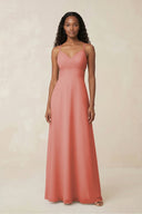 V - Neck Chiffon A - Line Cut - Out Bridesmaid Dress in Mulberry - SHE IS ME Bridesmaid Dresses