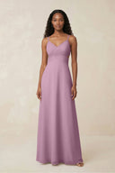 V - Neck Chiffon A - Line Cut - Out Bridesmaid Dress in Wisteria - SHE IS ME Bridesmaid Dresses