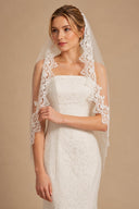 Vintage - Inspired Short Bridal Mantilla Veils Wedding Veil in Ivory - SHE IS ME Wedding Veils