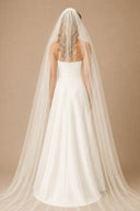 Vintage Long Chapel Veils Two - tayer Wedding Veils in Ivory - SHE IS ME Wedding Veils