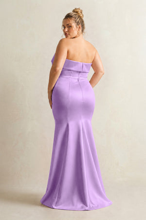 Vintage Mauve Strapless Satin Mermaid Bridesmaid Dress (2) [sizeplus] | KISSBRIDAL