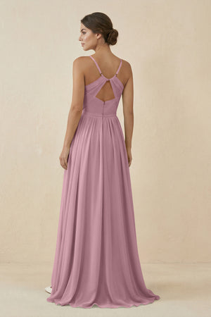 Vintage Mauve Sweetheart A-Line Chiffon Bridesmaid Dress (2) | KISSBRIDAL