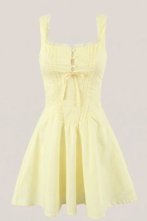White Cotton Ruffled A - Line Mini Dress - SHE IS ME Dresses