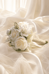 White Rose Cascade Hydrangea Wedding Flower Bouquets - KISS BRIDAL Accessories