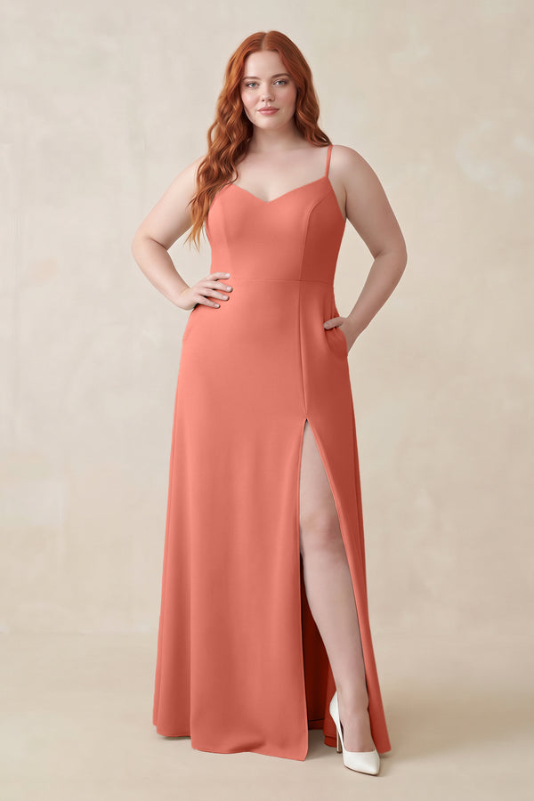 Wild Rose Ruched Sheath Chiffon Bridesmaid Dress | KISSBRIDAL