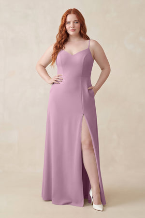 Wisteria Ruched Sheath Chiffon Bridesmaid Dress [sizeplus] | KISSBRIDAL