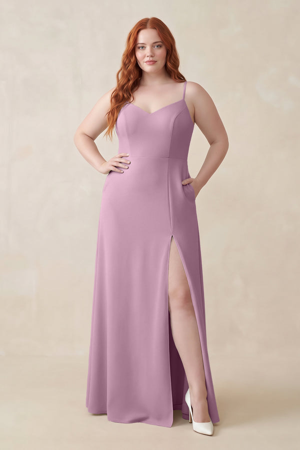 Wisteria Ruched Sheath Chiffon Bridesmaid Dress [sizeplus] | KISSBRIDAL